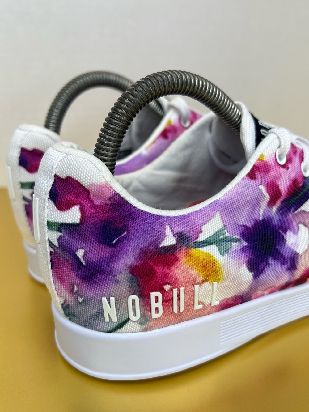 NOBULL White Floral Athletic Shoes with Purple, Pink, Yellow, Green Accents - Picture 6 of 15